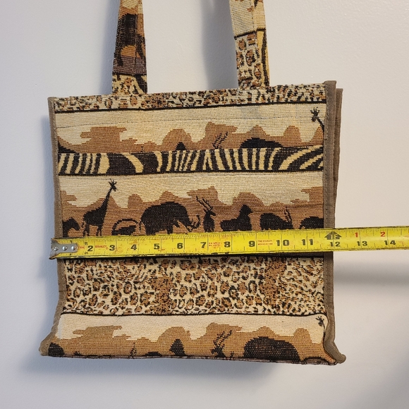 EUC Jade African Safari Tapestry Tote with Coin Purse - Picture 5 of 16